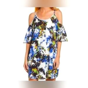 French CONNECTION Floral Cold Shoulder Dress NwT MEDIUM